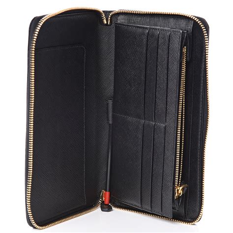 prada zip travel wallet